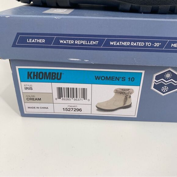 Khombu Women's Cream Ankle Boots size 10 New in Box - Picture 2 of 6